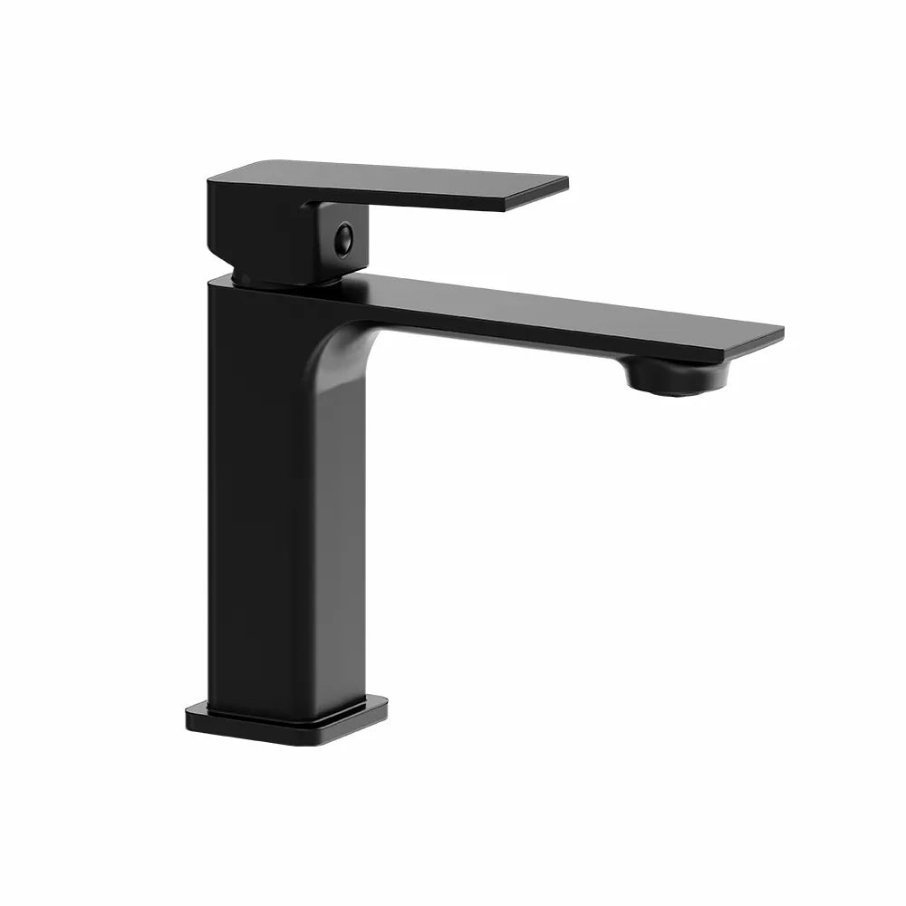 Coppia miscelatori lavabo bidet senza scarico slim nero opaco | Ingrid