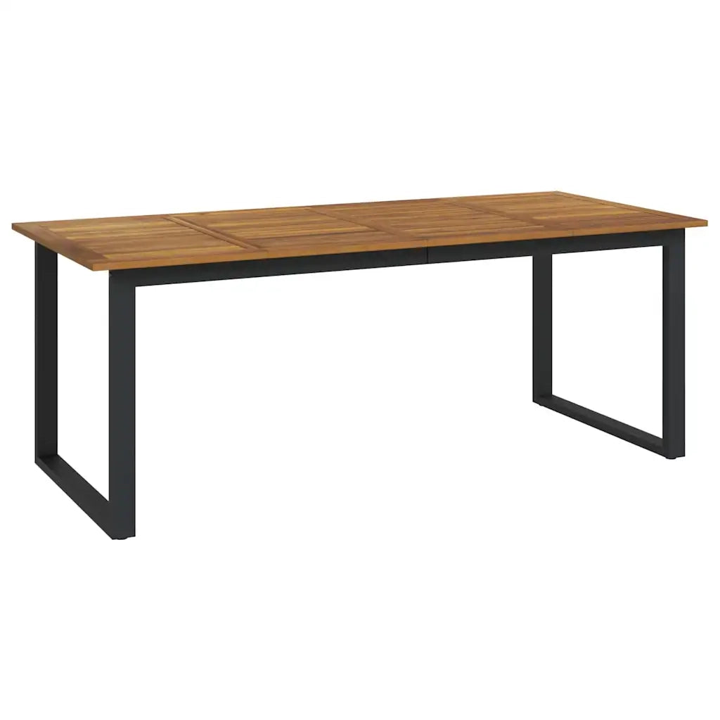 Set da Pranzo per Giardino 7 pcs Beige Legno di Acacia Massello