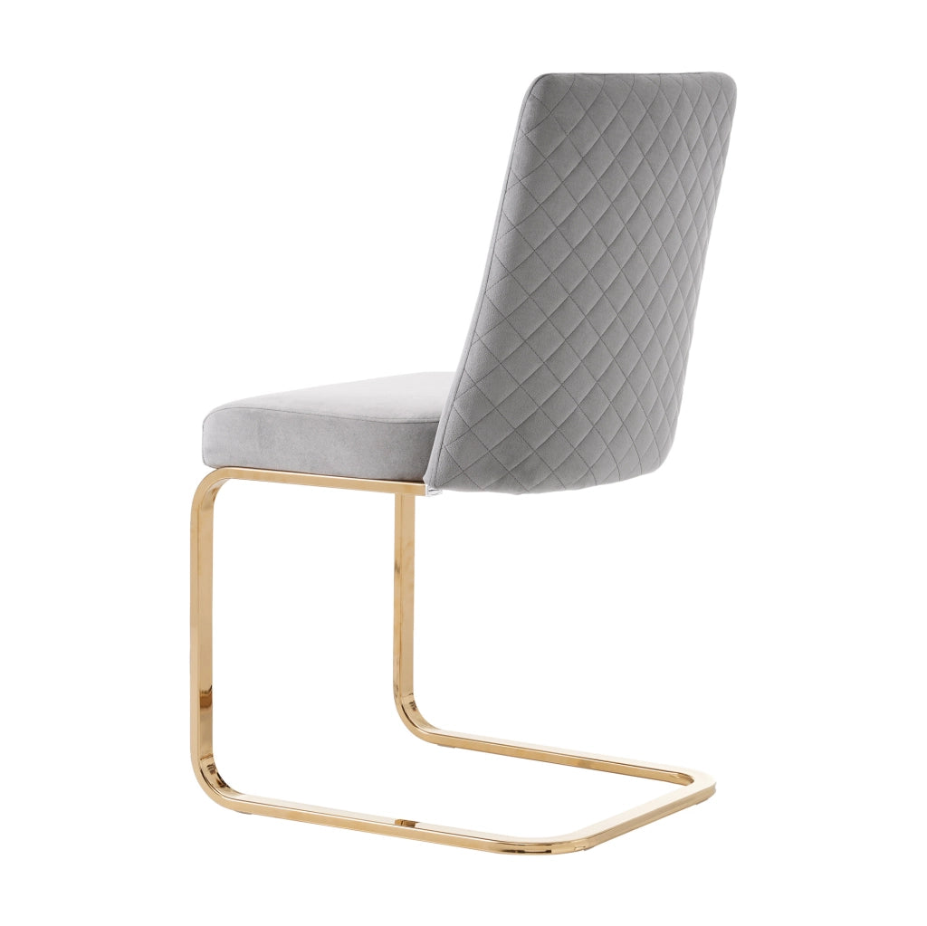 SEDIA in velluto grigio, Set da 4 pezzi