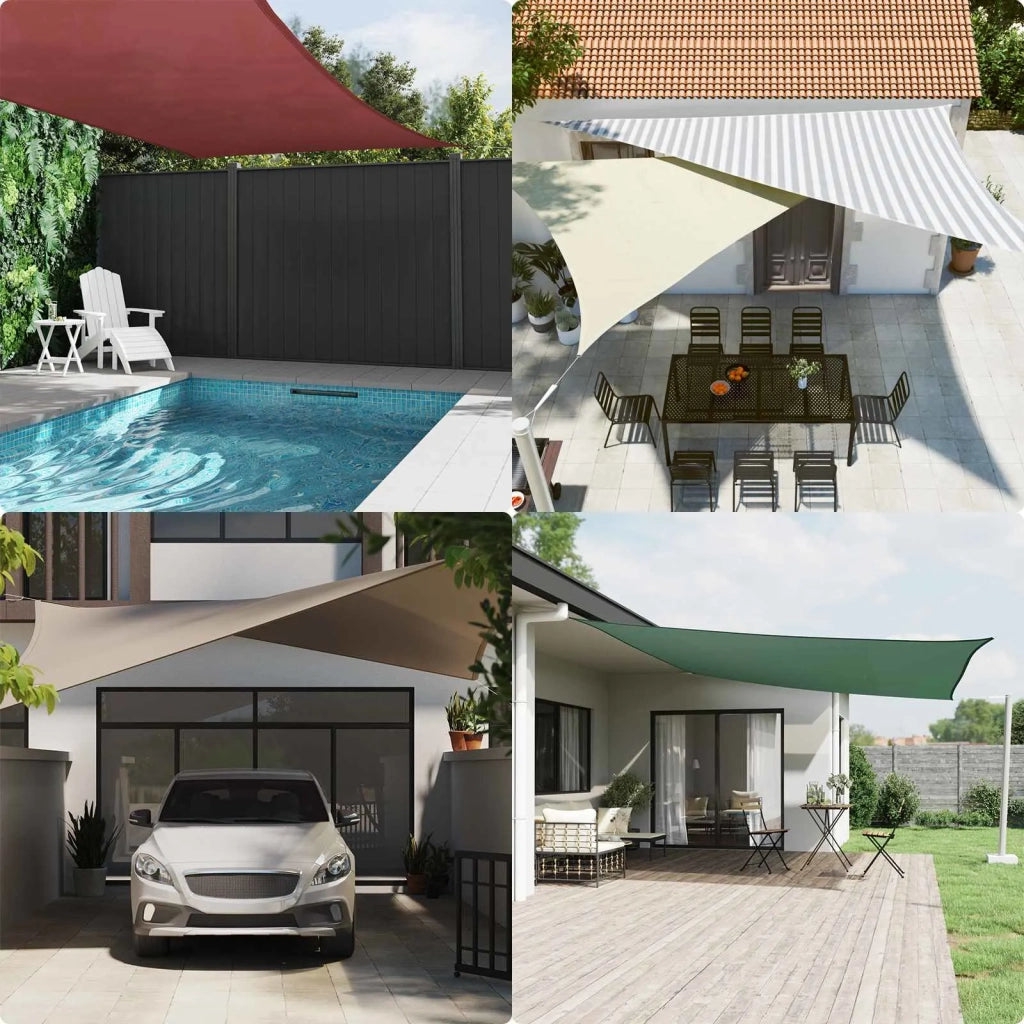 Vela Parasole | Telo Ombra | Vela da ombra solare Grigio chiaro e bianco 6 x 3 m