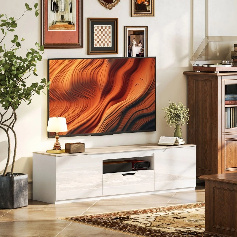 Mobile porta TV bianco e naturale 160 cm
