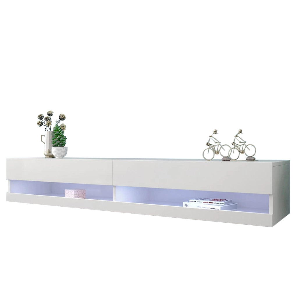 Mobile TV bianco con luci LED 140 cm