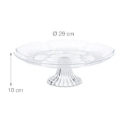Alzata per torte elegante floreale versatile 30 x 30 x 10 cm in plastica trasparente 13_0014562