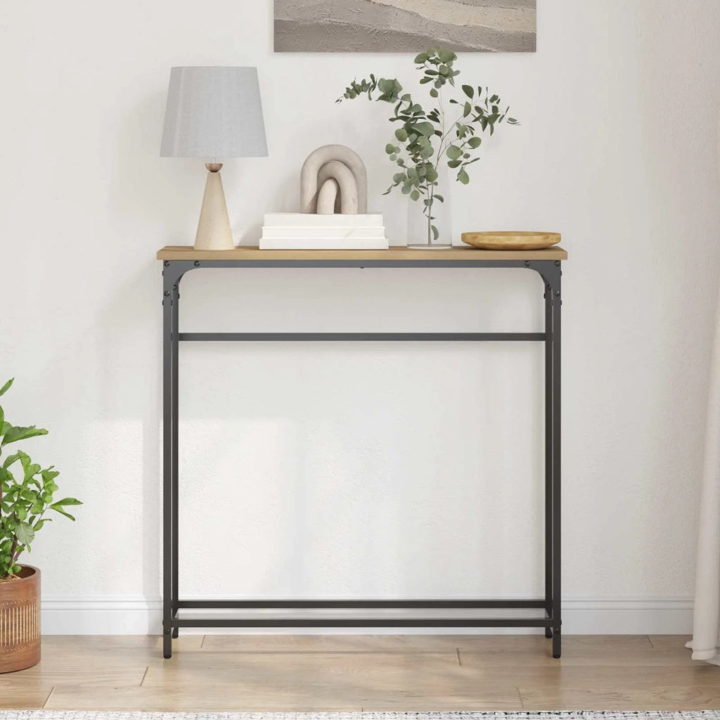 Table console Chêne artisanal 75 x 19,5 x 75 cm