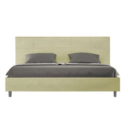 BS COM Letto matrimoniale king size contenitore imbottito 200x210 microfibra tè verde