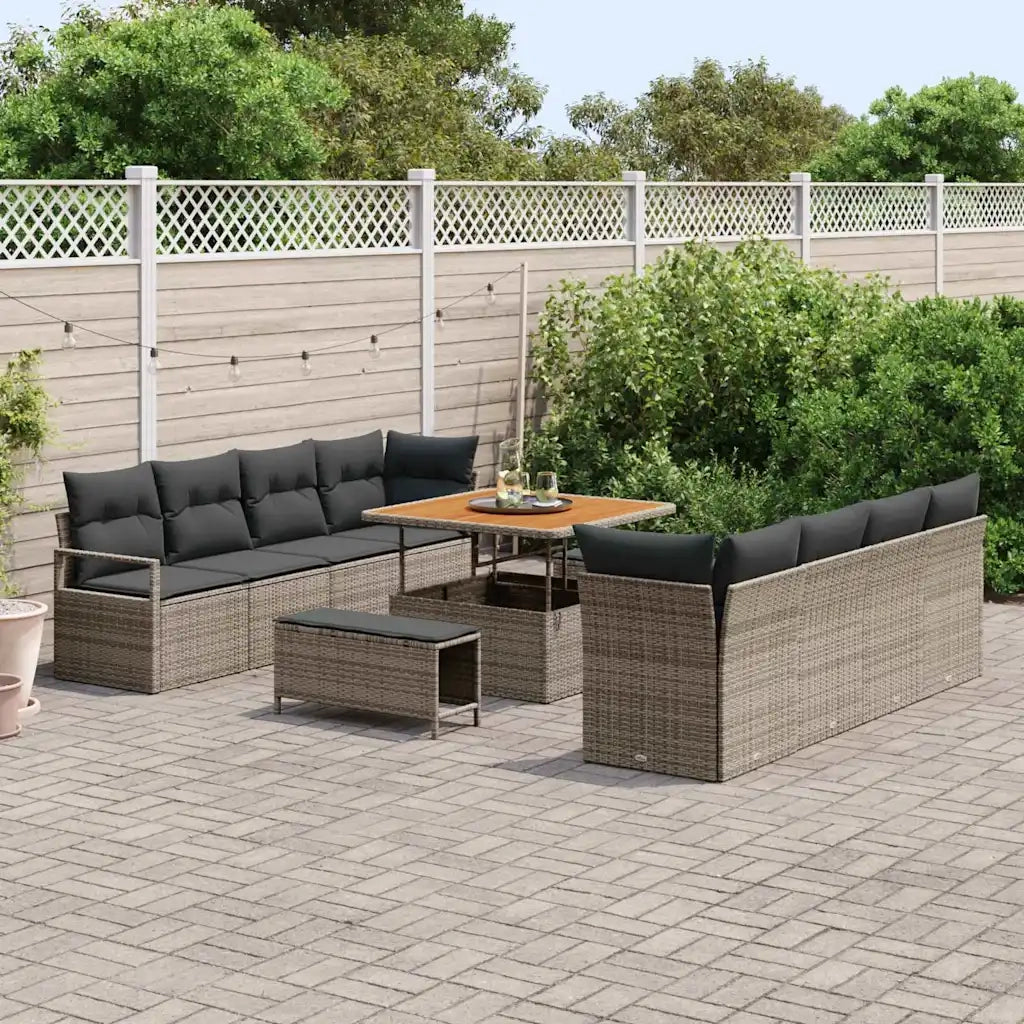 Set Divano da Giardino con cuscino Grigio 100 x 100 x 71 cm