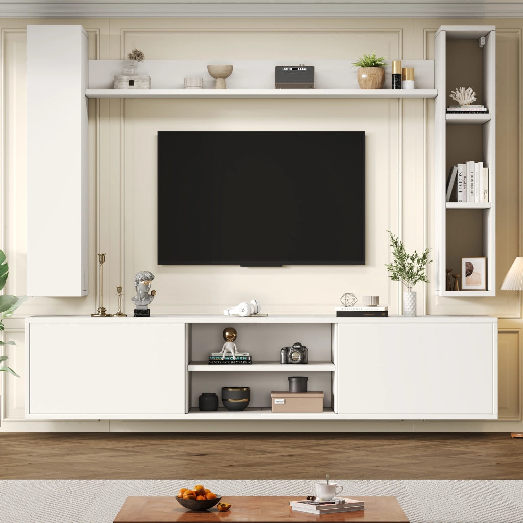 Parete attrezzata bianca con mobile TV 180 cm