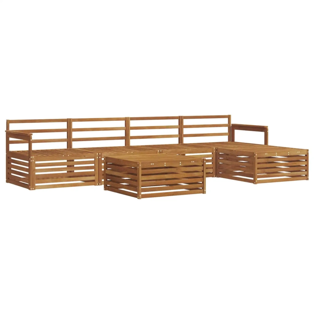 Set di divani da esterno 6 pz Naturale Legno di Acacia Massello 3373324
