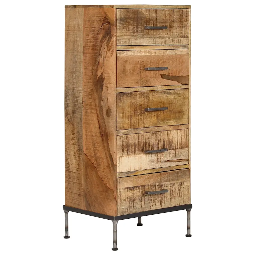 Cassettiera 45x35x106 cm in Legno Massello di Mango 247806