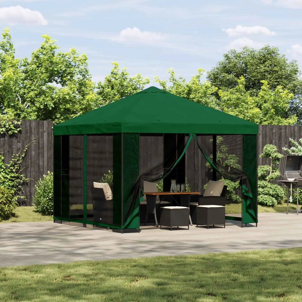 Gazebo da giardino con pareti laterali 3 x 3 m Verde 900365