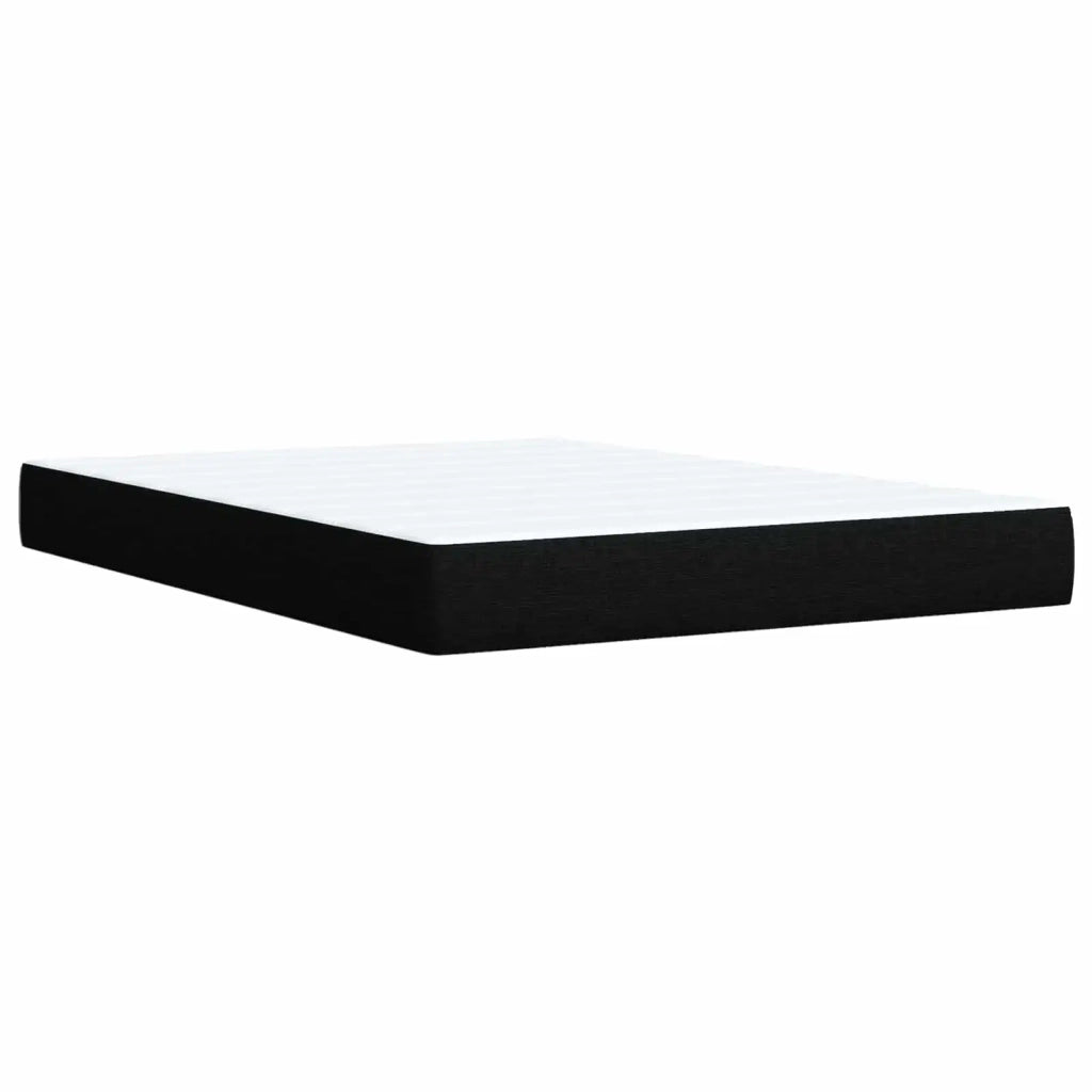 Letto Box Spring LED con Materasso Nero 140 x 200 cm Tessuto 3455621