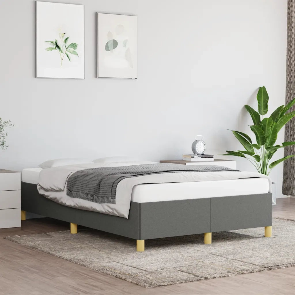 Letto matrimoniale | Letto per adulti | Giroletto senza Materasso Grigio Scuro 120x190 cm in Tessuto