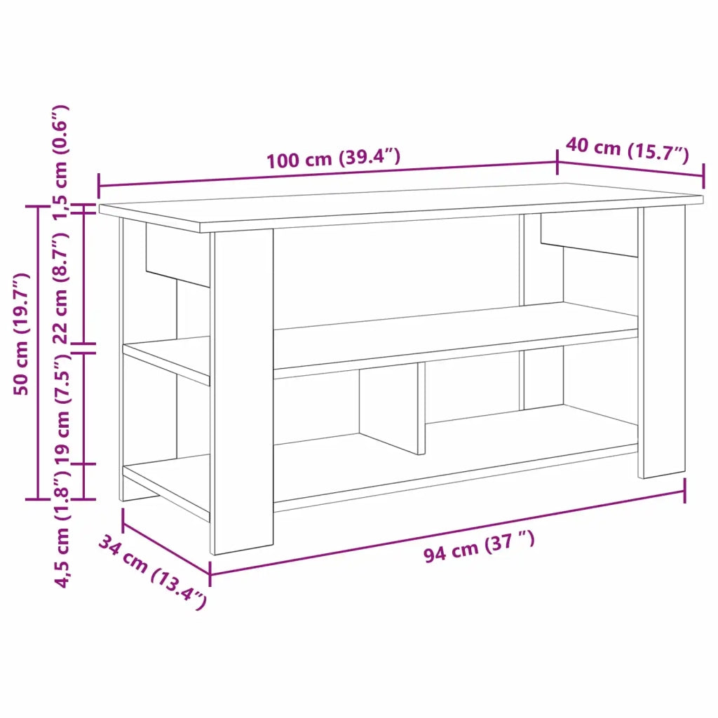 Supporto TV Rovere artigianale 100 x 40 x 50 cm 8000395