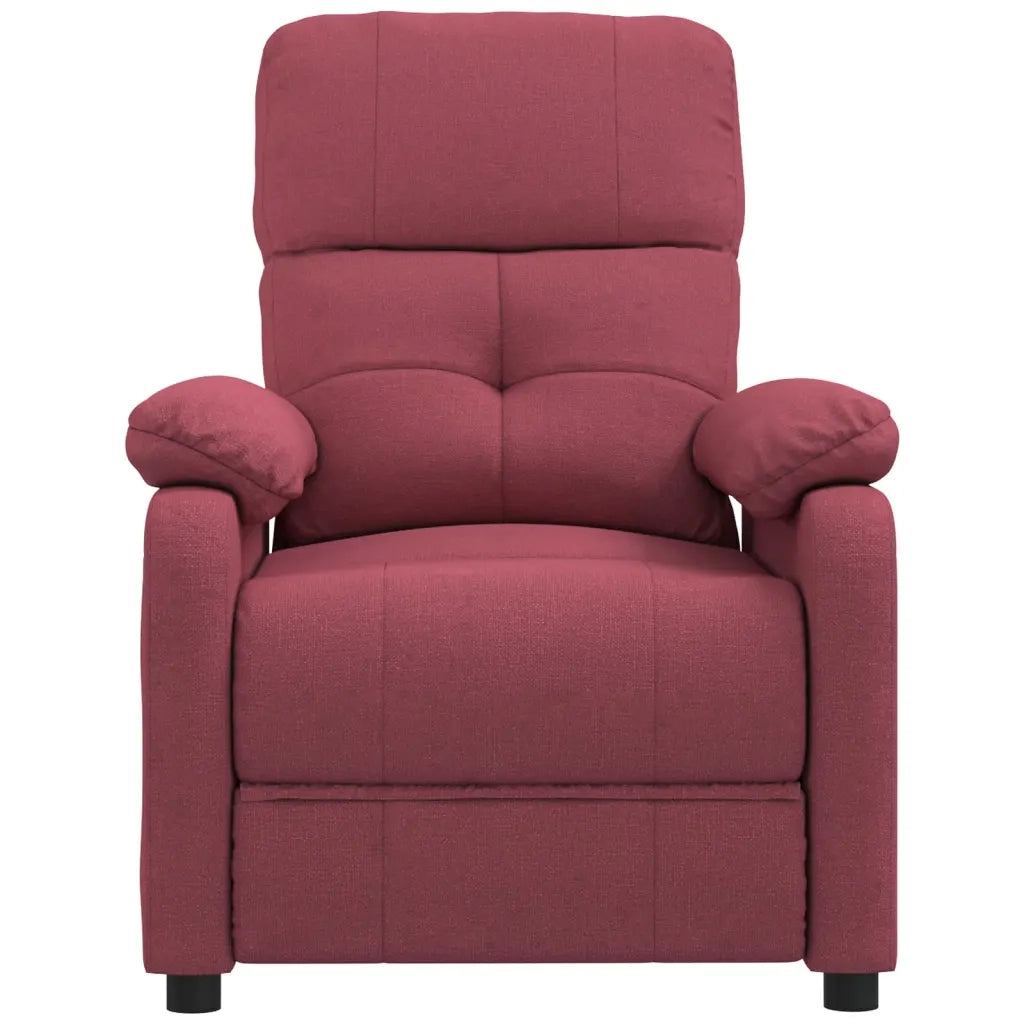 Poltrona Massaggiante | Sedia Relax Elettrica Rosso Vino in Tessuto