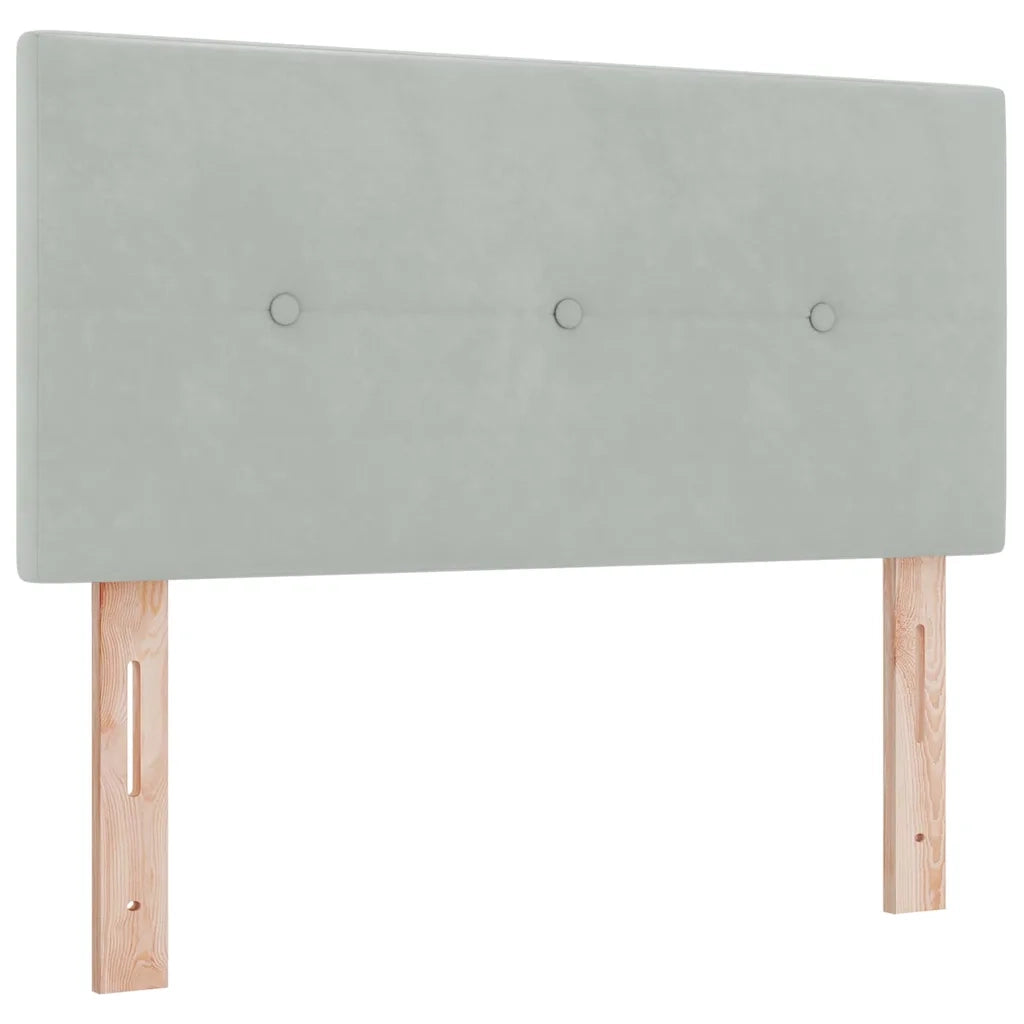 Letto a Sorgente LED con led Grigio chiaro 80 x 200 cm Velluto