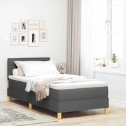 Letto a Sorgente LED con led Grigio scuro 90 x 200 cm Tessuto