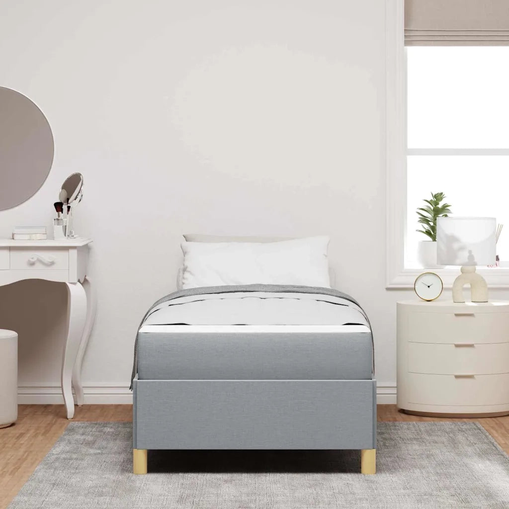 Struttura del letto Grigio chiaro 100 x 200 cm Tessuto