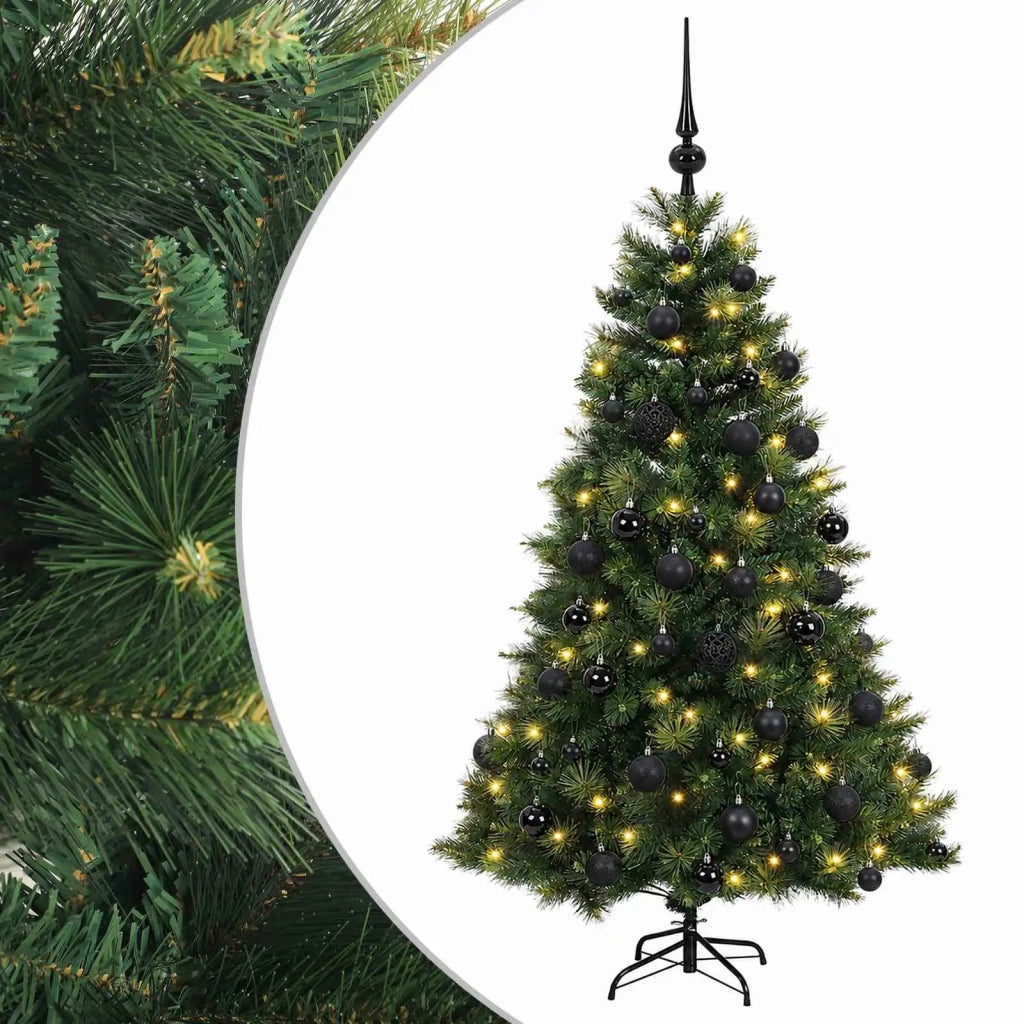 Albero di Natale artificiale con palline 120 cm 150 LED 3465567