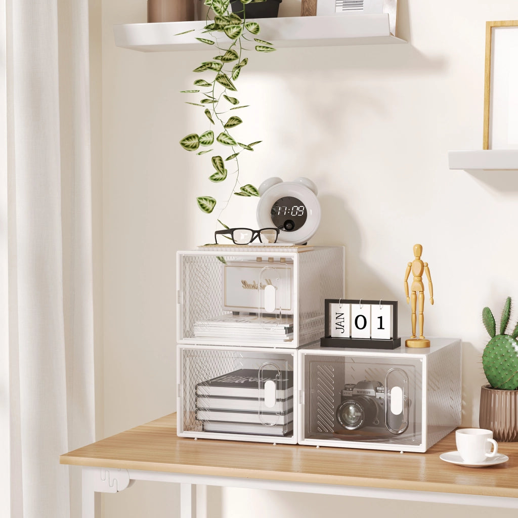 Armadio modulare 8 cubi ¨C zephmum ¨C bianco e trasparente