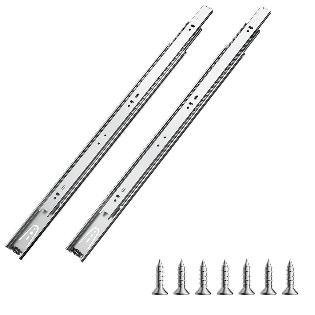 10 Paia di Guide per Cassetti 500 mm in Acciaio al Carbonio, Guide Telescopiche a Estensione Completa 45 kg per Mobili e Fai da Te
