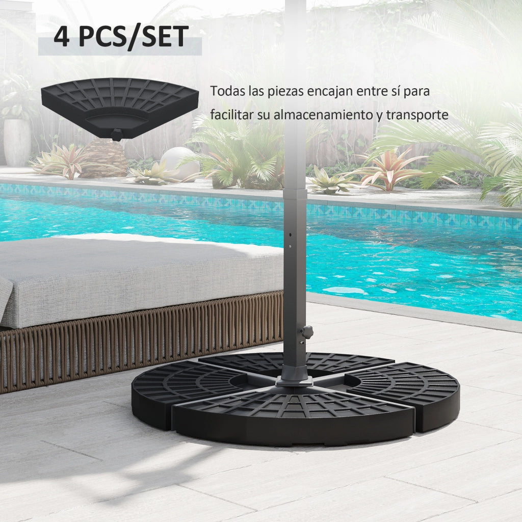 Base per Ombrellone con Sacco di Sabbia ¨C Minimal ¨C 52 Litri, 60 kg, Nero