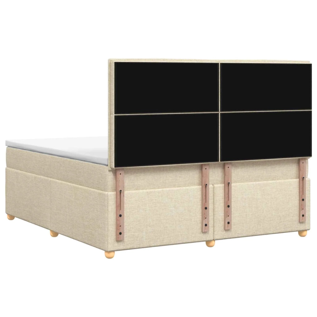 Letto box spring con materasso Crema 180 x 200 cm Tessuto 3455418