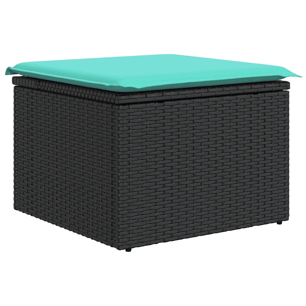 Set Divani da Giardino con Cuscini 7pz Nero Polyrattan 3327060