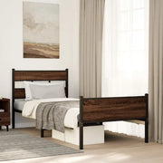 Giroletto senza Materasso-Struttura Letto Rovere Marrone 90x200cm in Truciolato 706886
