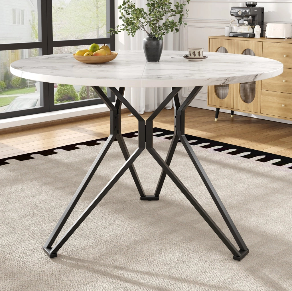 Set da pranzo rotondo con tavolo e 4 sedie