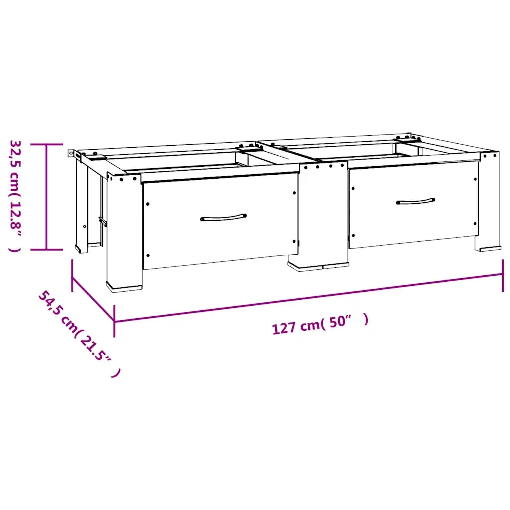 Supporto Doppio Lavatrice e Asciugatrice con Cassetti Bianco 51195