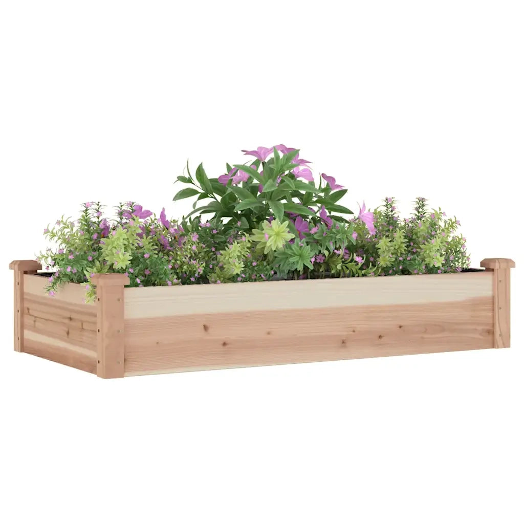 Fioriera Rialzata da Giardino-Vaso da Esterno-Fioriera Elevata Fodera 120x60x25cm Massello Abete