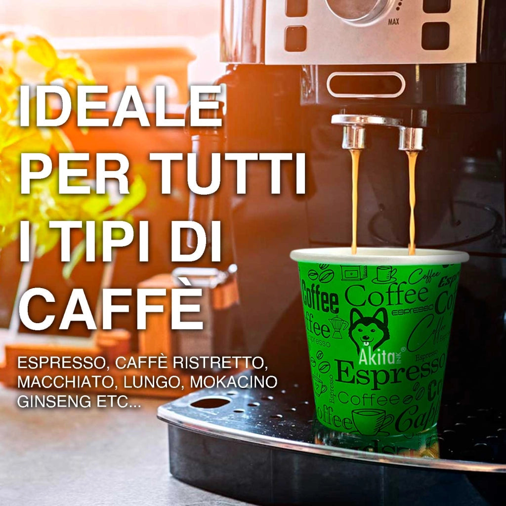 Akitaink 1000 Bicchieri Carta Caffe Monouso Eco
