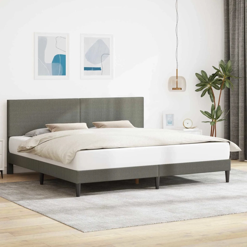 Letto matrimoniale | Letto per adulti | Struttura del letto Grigio Chiaro 200 x 200 cm Tessuto in Cords