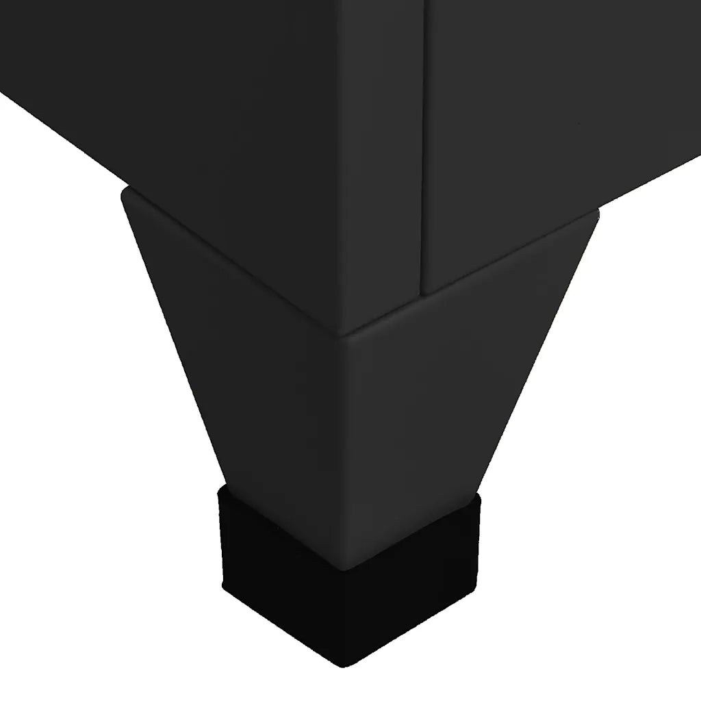 Armadio a schedario moderno 38 x 45 x 180 cm con ante con serratura in acciaio nero 02_0046997