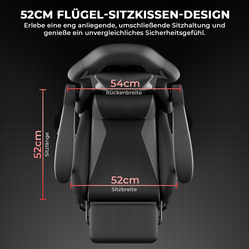 SEDIA gaming ergonomica con poggiatesta e supporto lombare, nero/grigio