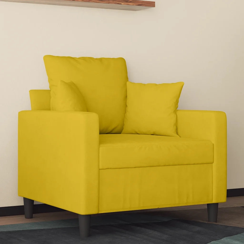 Fauteuil Jaune 60 cm Velours