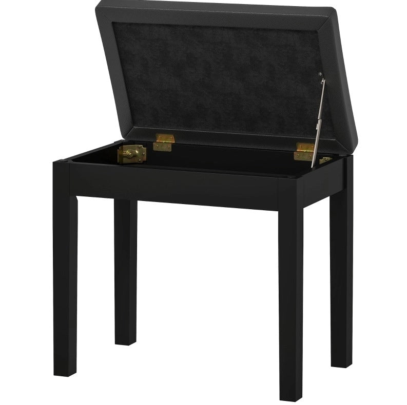 PANCA PIANOFORTE Contenitore 55 x 34 x 50 cm Pelle rigenerata Nero