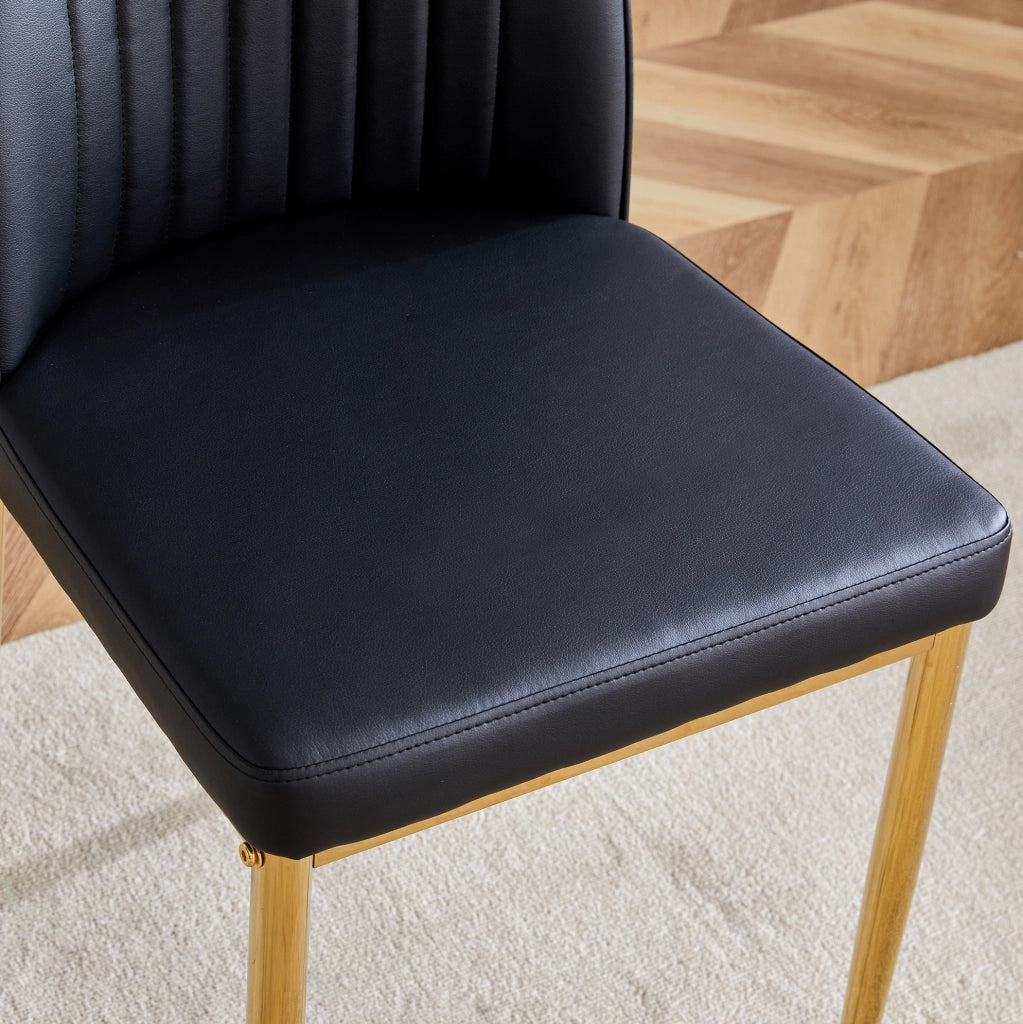 SEDIA Set da 4 pezzi 80x50x46,5 cm PU Nero/Oro