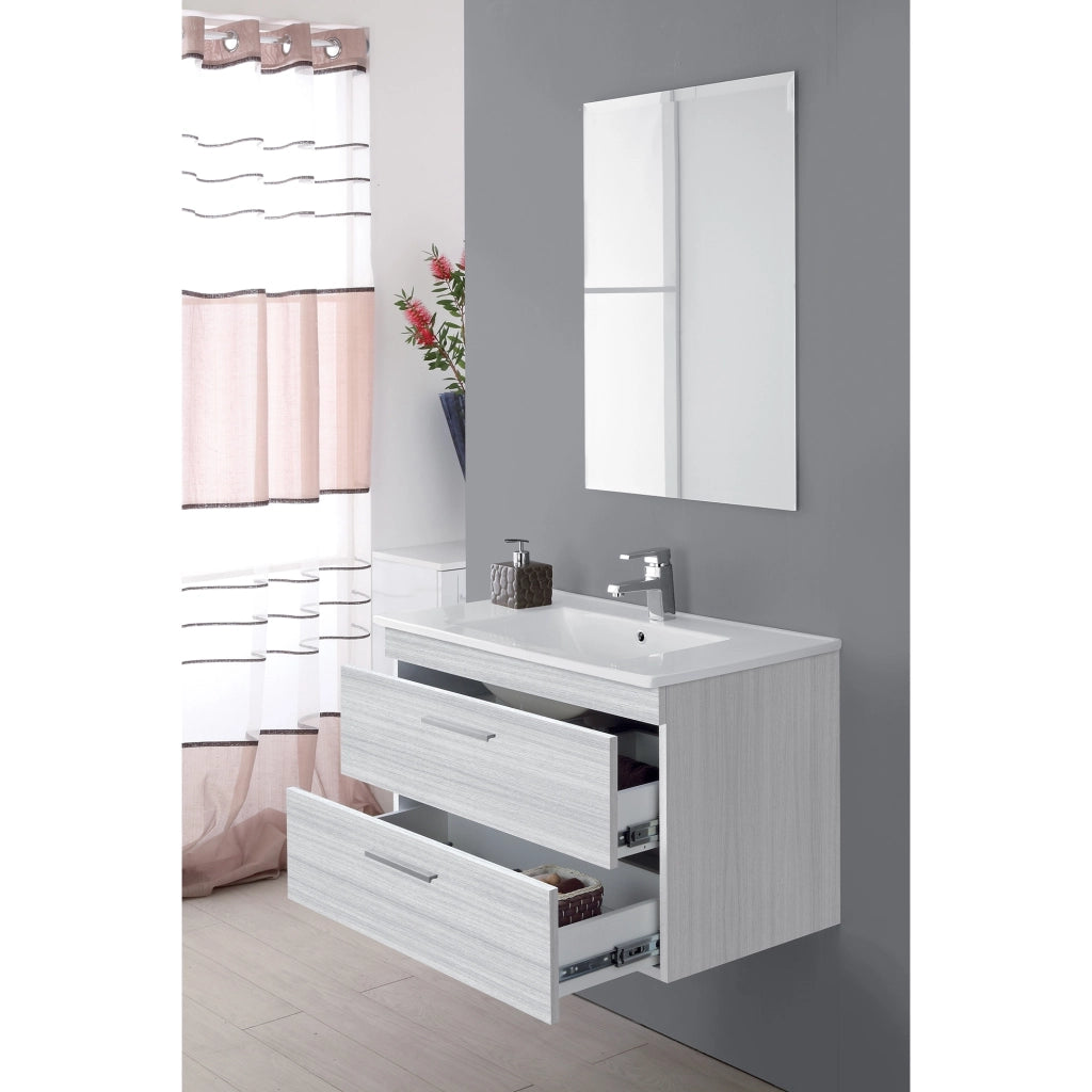 COMPOSIZIONE BAGNO CM80 2 CASSETTI GRIGIO.