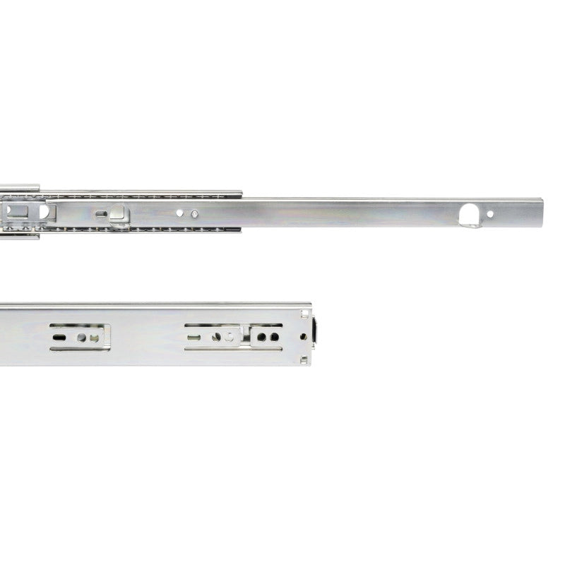 Set di guide a sfere per cassetti con estrazione totale, altezza 45 mm, lunghezza 450 mm, Acciaio, Zincato bianco