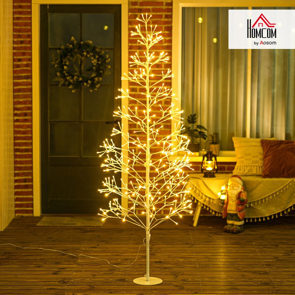Árbol de Navidad Artificiale 180 cm con 384 Luces LED Blanco