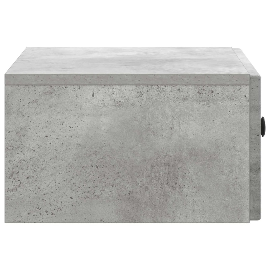 Comodino | Armadio da Notte | Mobiletto da notte a muro Grigio Cemento 49 x 34,5 x 20 cm