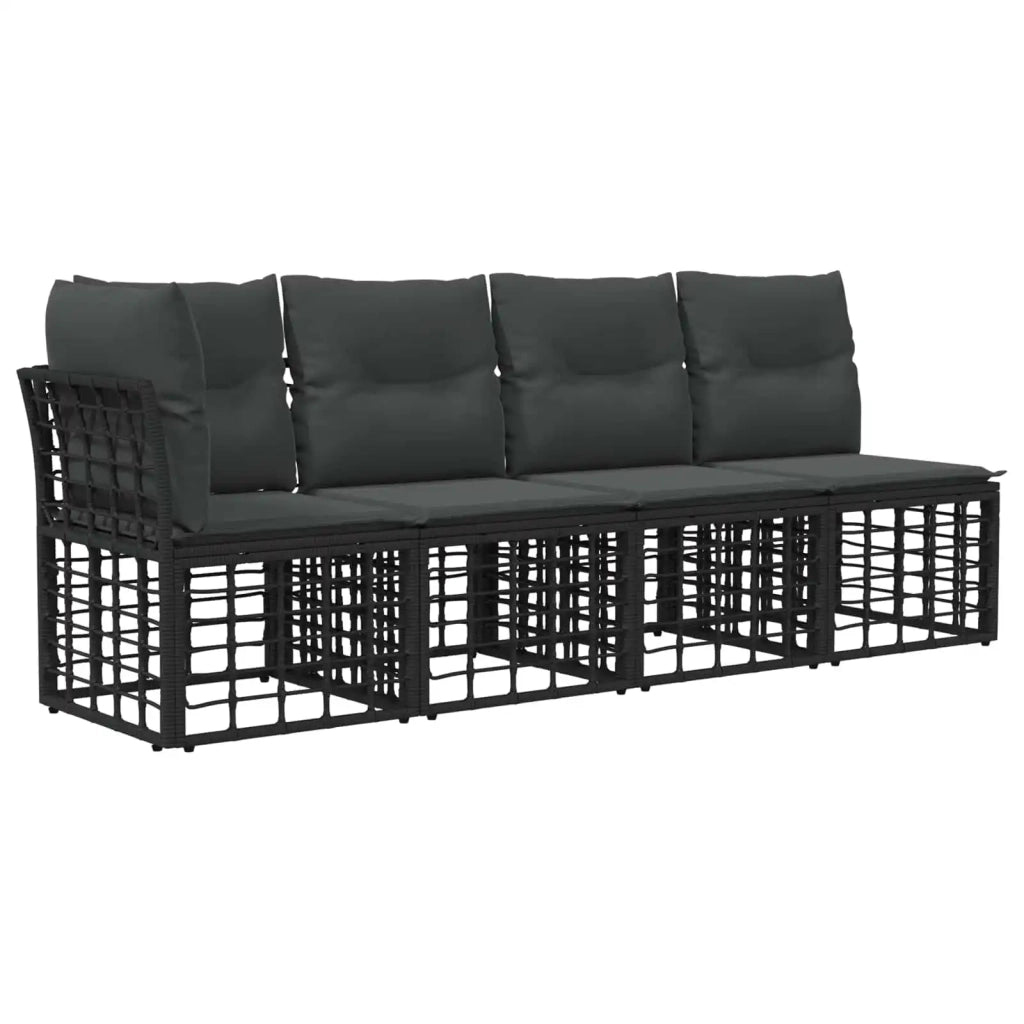 Set di divani da esterno 10 pz Nero e Grigio scuro Poliestere 3437761