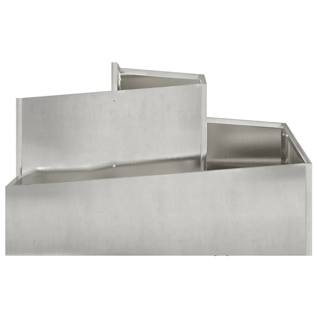 Vaso da giardino Argento 80 x 80 x 50 cm Acciaio inossidabile