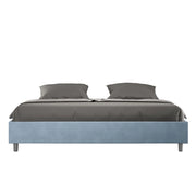 BS COM Letto contenitore imbottito 180x210 microfibra azzurro