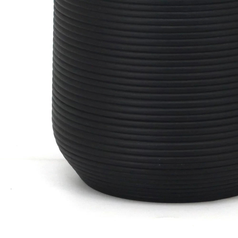 Barattolo nero porta cotone con coperchio - Serie Elegant