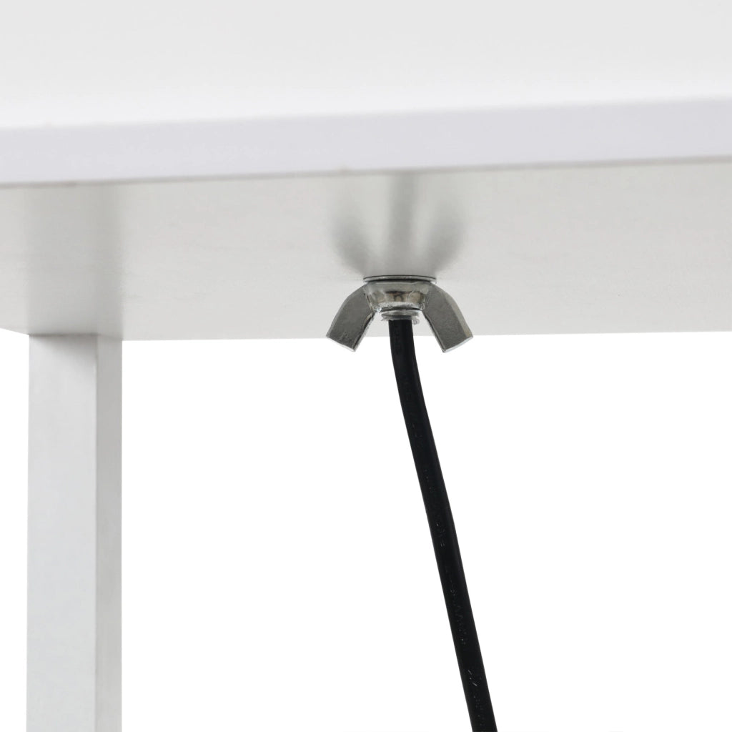 Lampada da Terra 26x26x160 cm E27 40W con Mensole in MDF Bianca