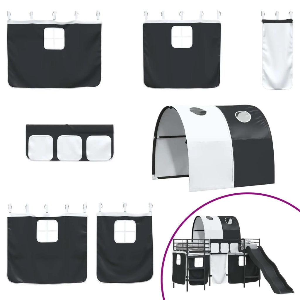 Struttura del letto loft per bambini Nero 99,5 x 190 cm Metallo