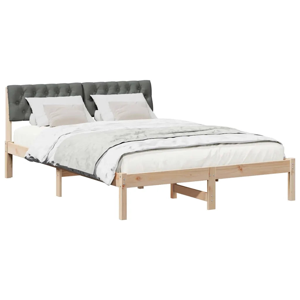 Struttura del Letto marrone e grigio scuro 140 x 190 cm 878615