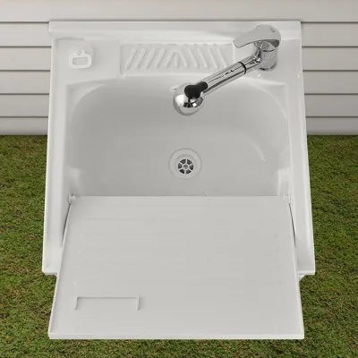 Mobile lavatoio 60x60 bianco con serranda vasca e asse strofinatoio